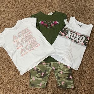 3 tops 1 legging size large.